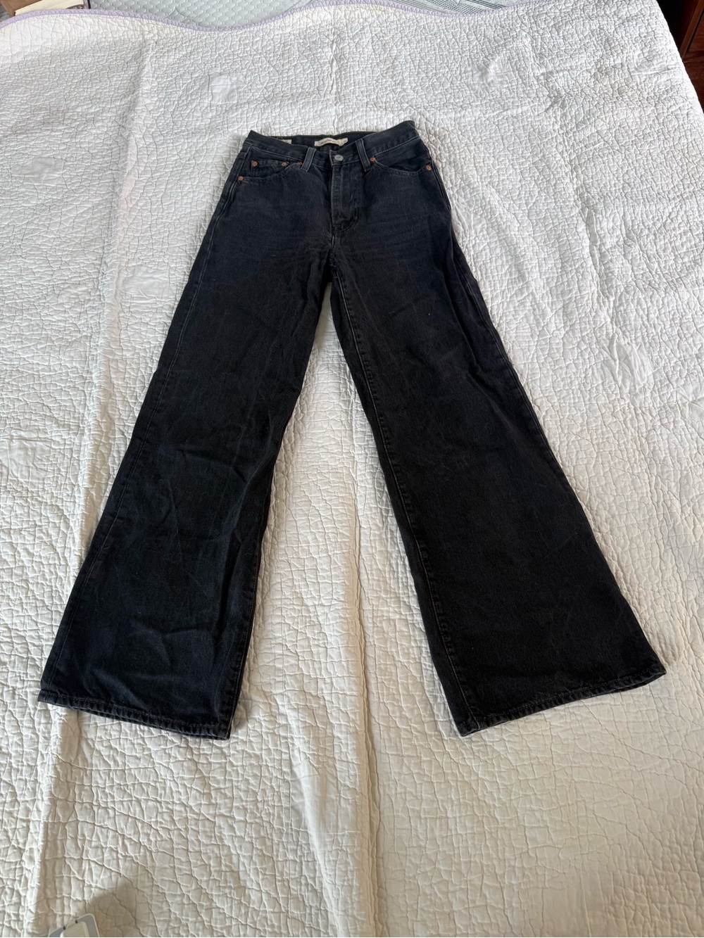 Levi's Black Wide Leg Flare Jeans